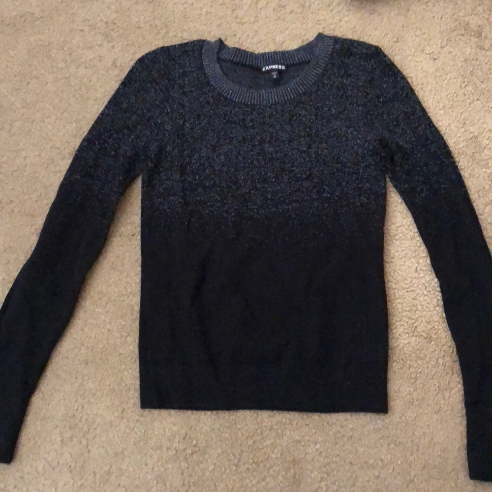 Black/silver sparkled Express sweater